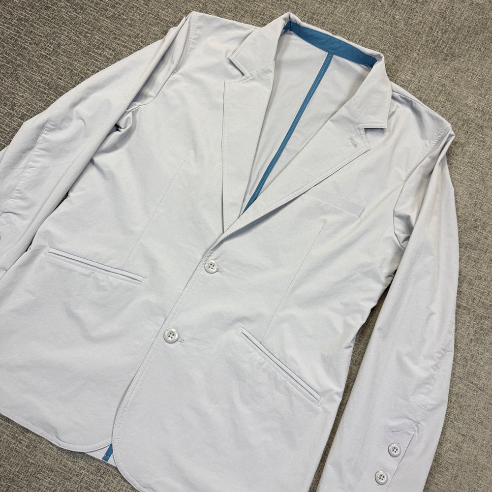 Stio Crester Traveler Blazer Mens 42 Light Blue Gray Tech Stretch Sport Coat